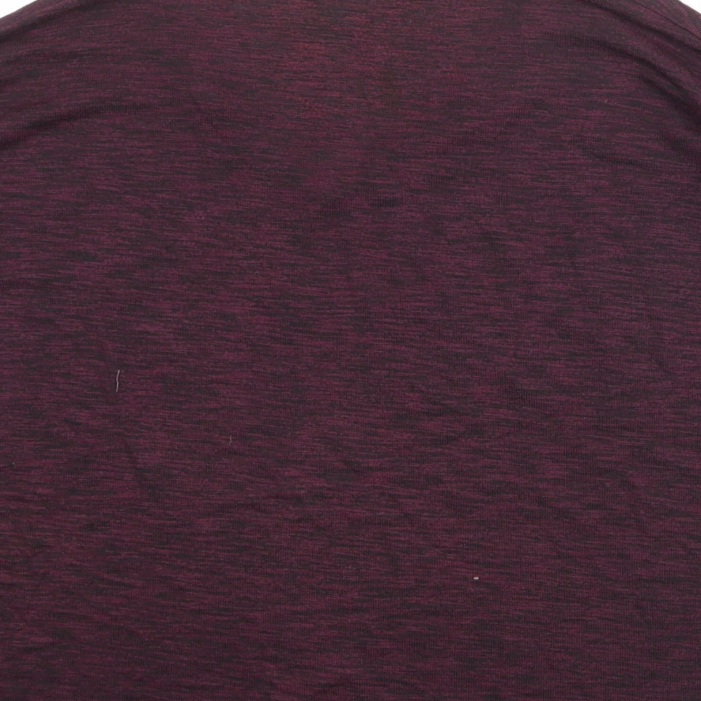 New Look Womens Purple Viscose Basic T-Shirt Size S V-Neck