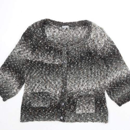Per Una Womens Multicoloured Boat Neck Acrylic Cardigan Jumper Size L - Speckled