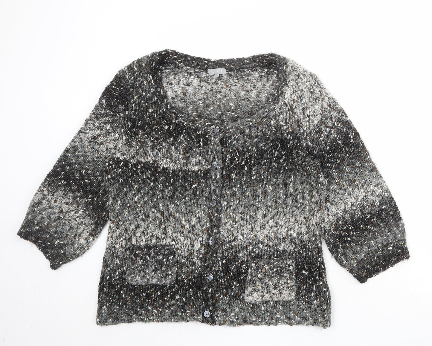 Per Una Womens Multicoloured Boat Neck Acrylic Cardigan Jumper Size L - Speckled