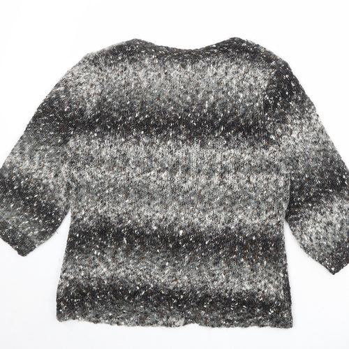 Per Una Womens Multicoloured Boat Neck Acrylic Cardigan Jumper Size L - Speckled