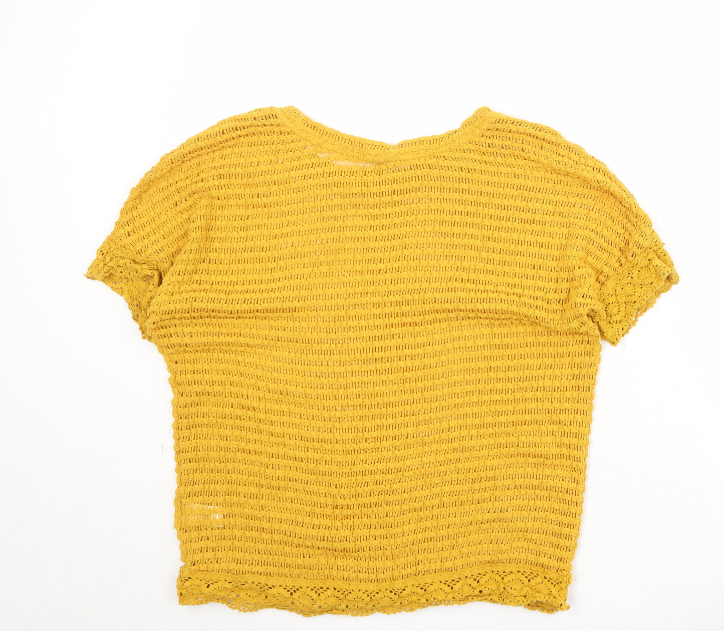 NEXT Womens Yellow Boat Neck Polyester Pullover Jumper Size 12