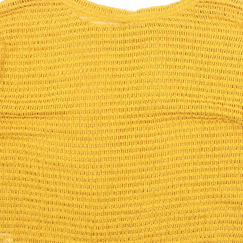 NEXT Womens Yellow Boat Neck Polyester Pullover Jumper Size 12