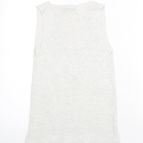 Gap Womens Grey Boat Neck Polyester Pullover Jumper Size S - Textured
