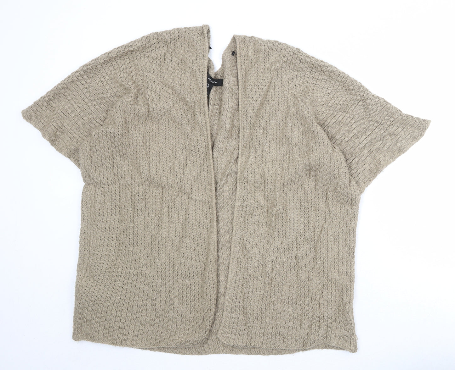 Forver 21 Womens Brown V-Neck Acrylic Cardigan Jumper Size L