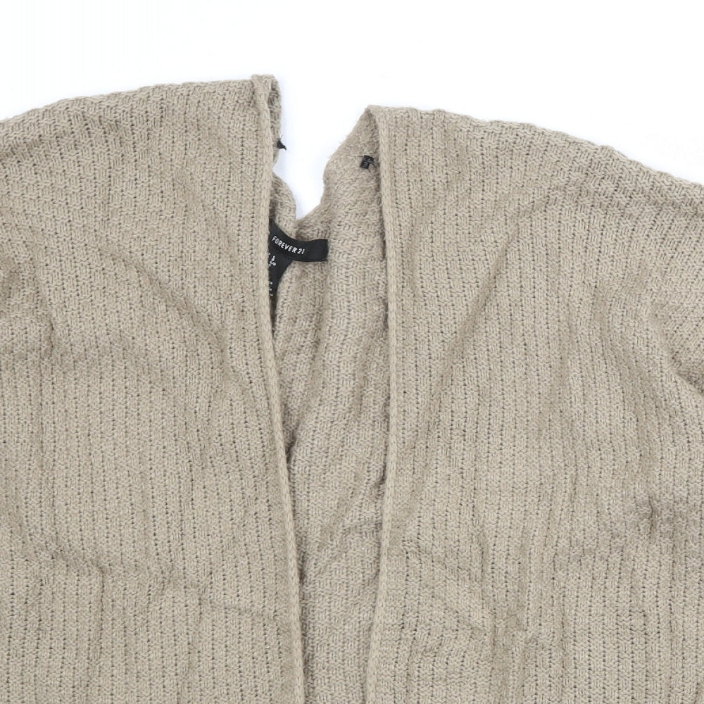 Forver 21 Womens Brown V-Neck Acrylic Cardigan Jumper Size L