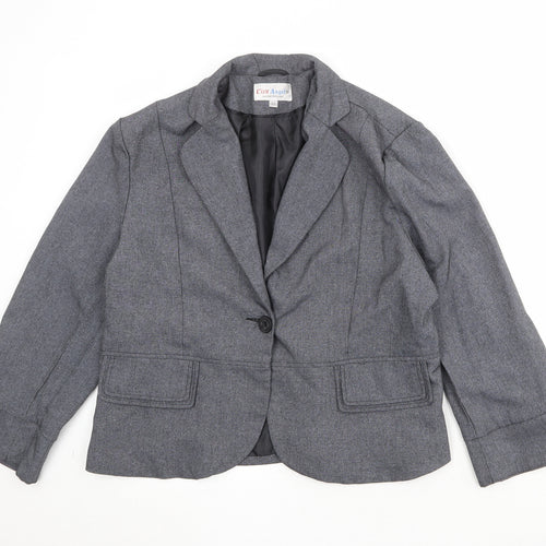 City Angels Womens Grey Polyester Jacket Suit Jacket Size 22