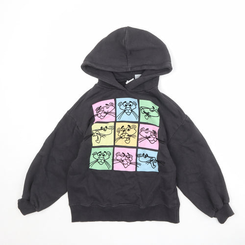 Zara Girls Grey Cotton Pullover Hoodie Size 8 Years Pullover - Pink Panther