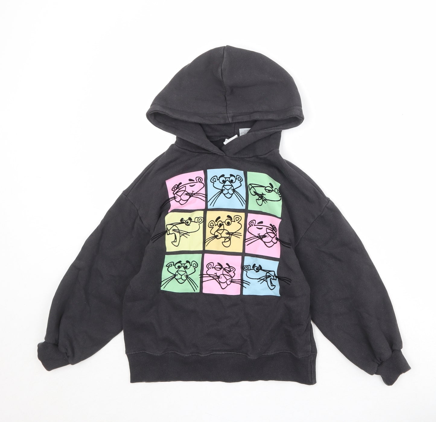 Zara Girls Grey Cotton Pullover Hoodie Size 8 Years Pullover - Pink Panther