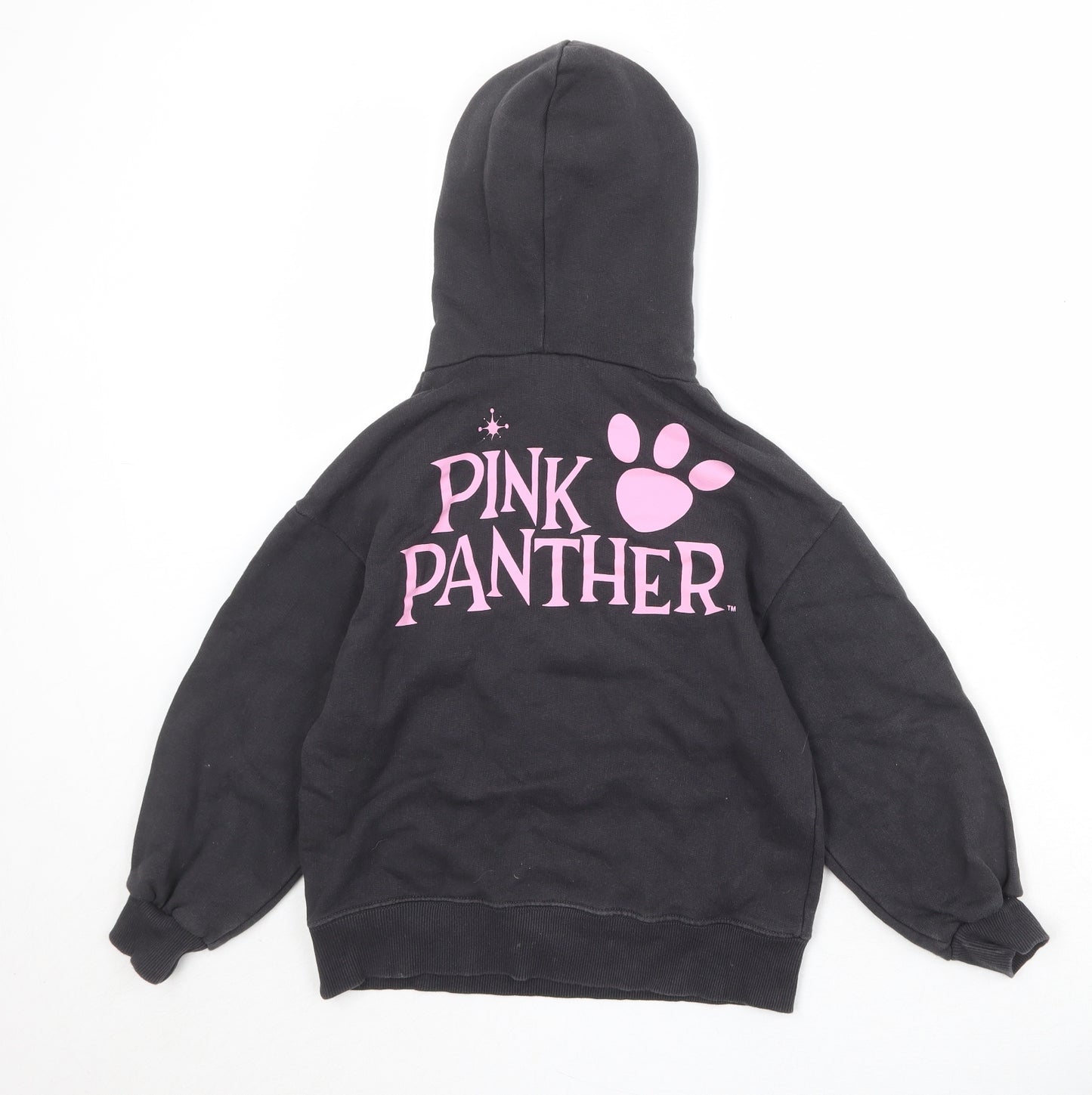 Zara Girls Grey Cotton Pullover Hoodie Size 8 Years Pullover - Pink Panther