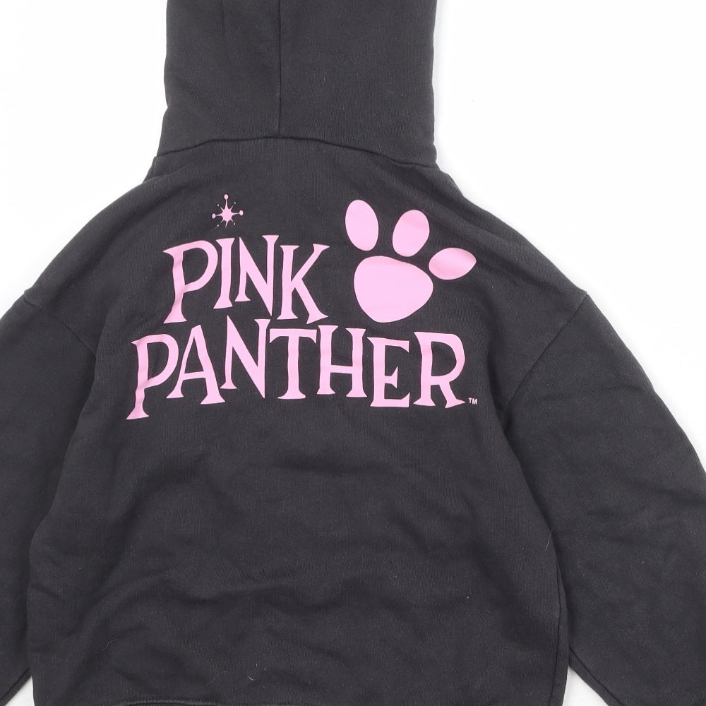Zara Girls Grey Cotton Pullover Hoodie Size 8 Years Pullover - Pink Panther
