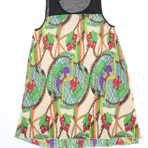 Jaune Rouge Womens Multicoloured Geometric Polyester Trapeze & Swing Size S Round Neck Pullover