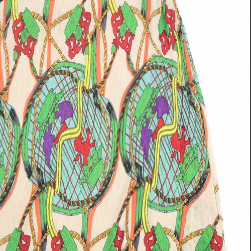 Jaune Rouge Womens Multicoloured Geometric Polyester Trapeze & Swing Size S Round Neck Pullover