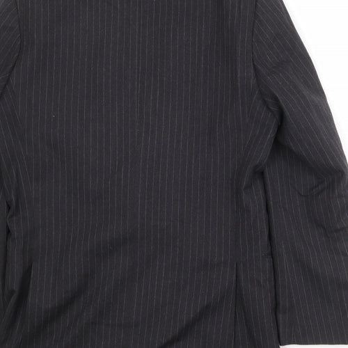 St Michael Mens Black Striped Wool Jacket Suit Jacket Size 38 Regular