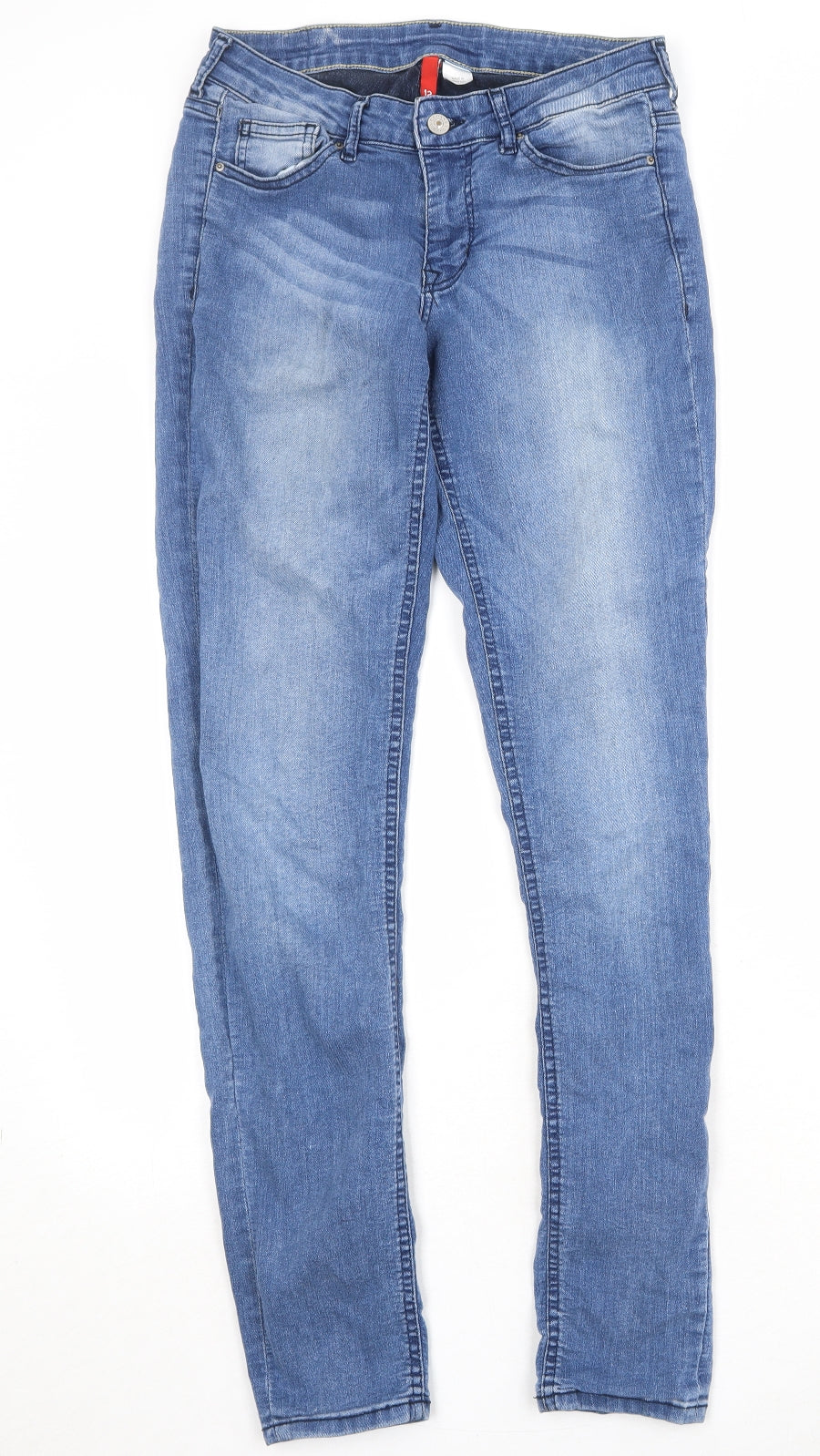 Divided by H&M Womens Blue Cotton Skinny Jeans Size 12 Regular Zip