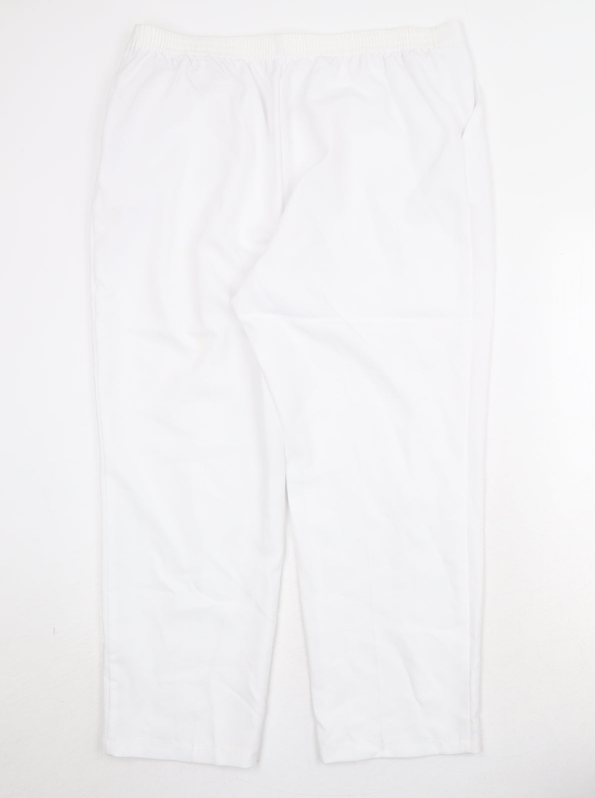 Marks and Spencer Womens White Polyester Trousers Size 18 Regular