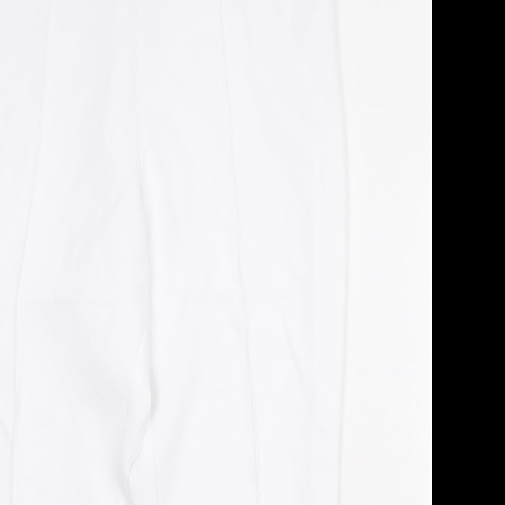 Marks and Spencer Womens White Polyester Trousers Size 18 Regular