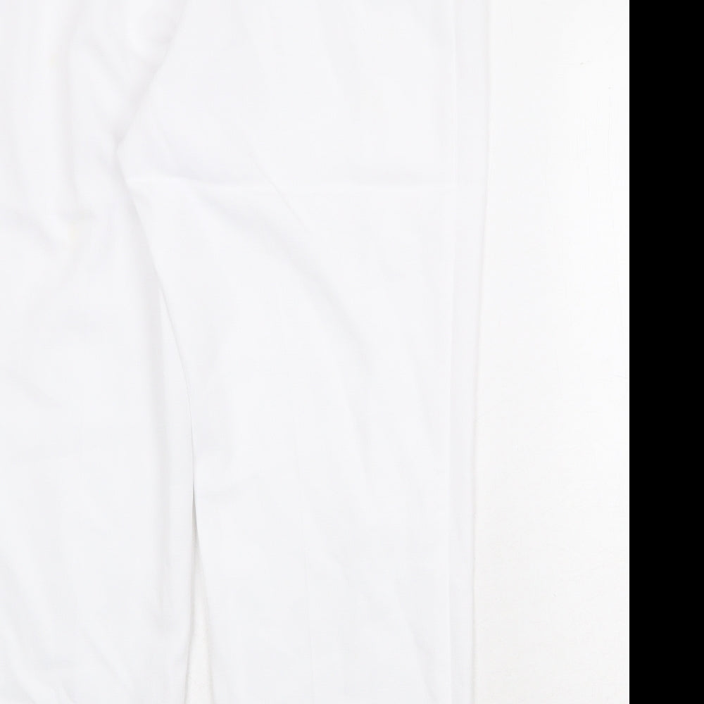 Marks and Spencer Womens White Polyester Trousers Size 18 Regular