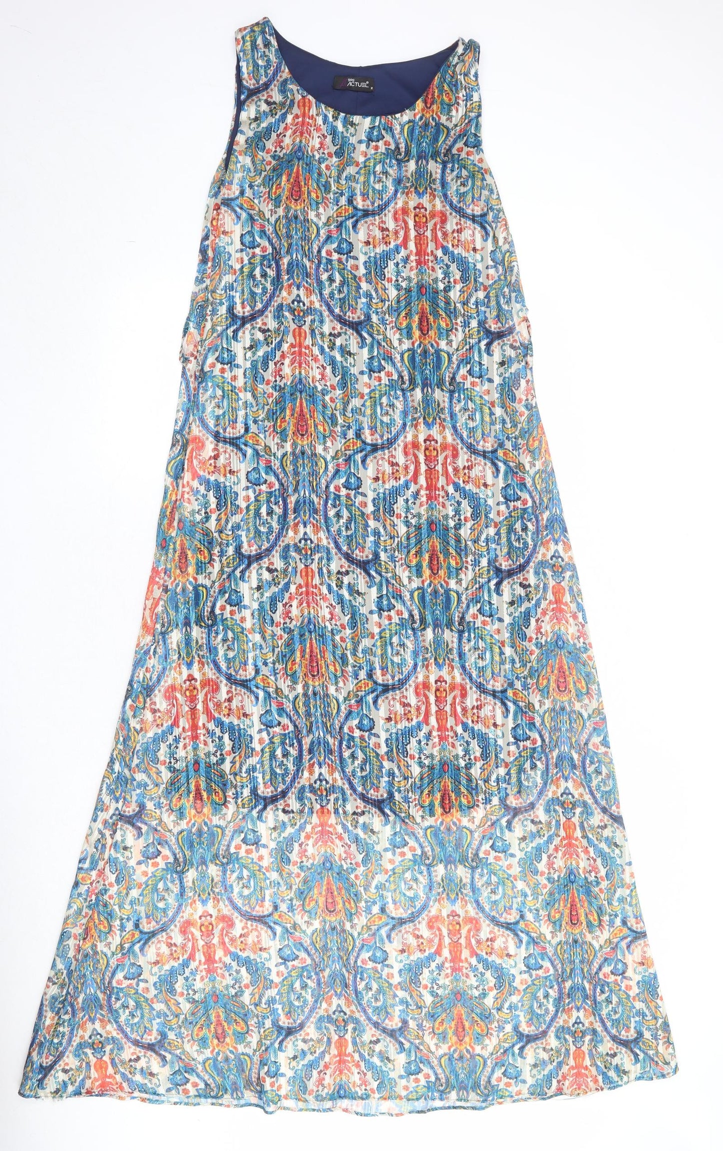 Actuel Womens Multicoloured Geometric Polyester Tank Dress Size M Round Neck Pullover