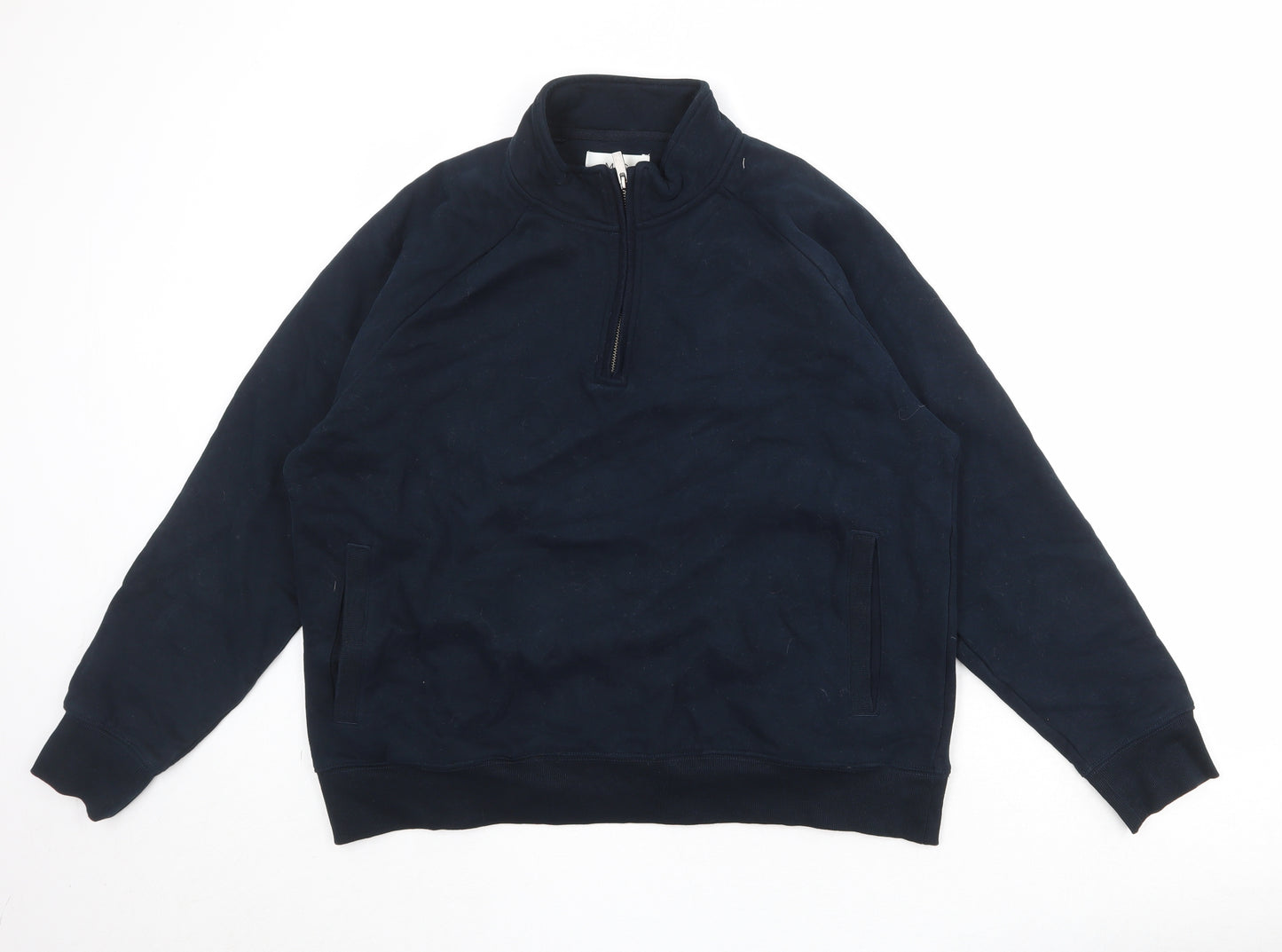 Marks and Spencer Mens Blue Cotton Pullover Sweatshirt Size XL