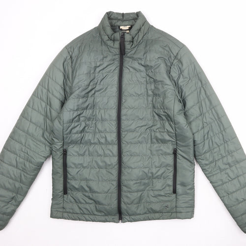 H&M Womens Green Quilted Jacket Size S Zip