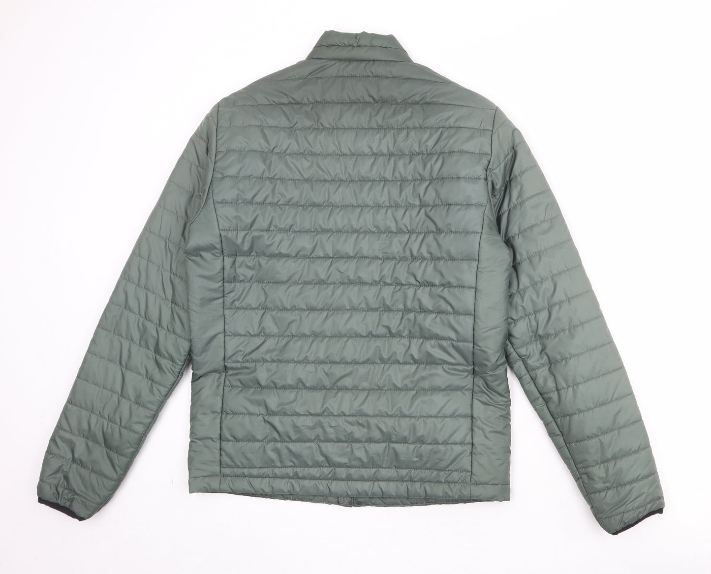 H&M Womens Green Quilted Jacket Size S Zip