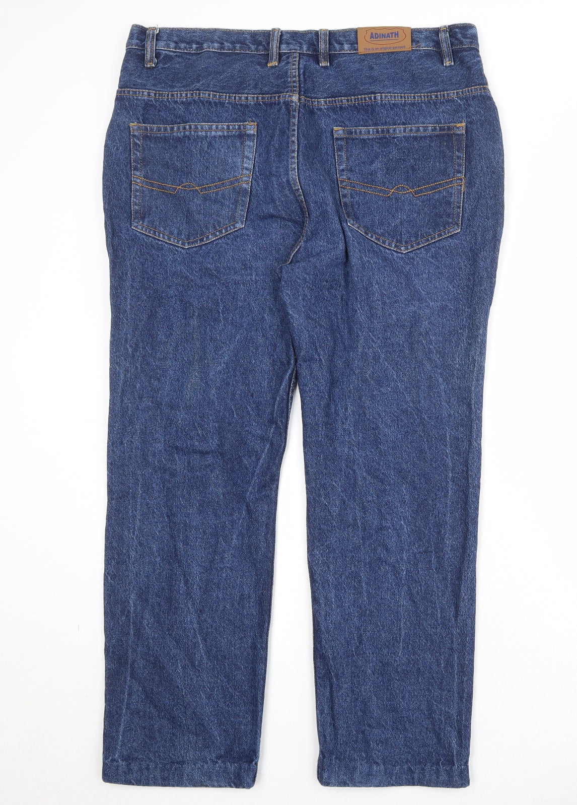 Adinath Mens Blue Cotton Straight Jeans Size 40 in Regular Zip
