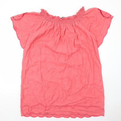 NEXT Womens Pink Linen A-Line Size 22 Round Neck Pullover