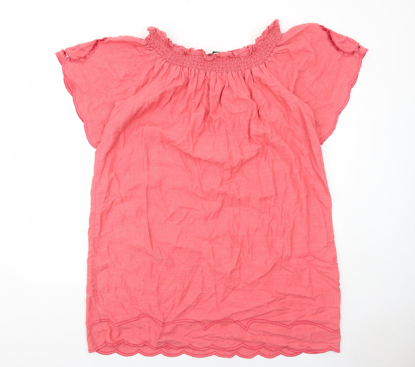 NEXT Womens Pink Linen A-Line Size 22 Round Neck Pullover