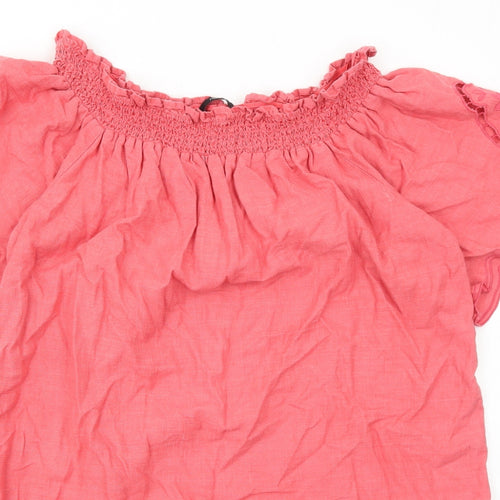 NEXT Womens Pink Linen A-Line Size 22 Round Neck Pullover
