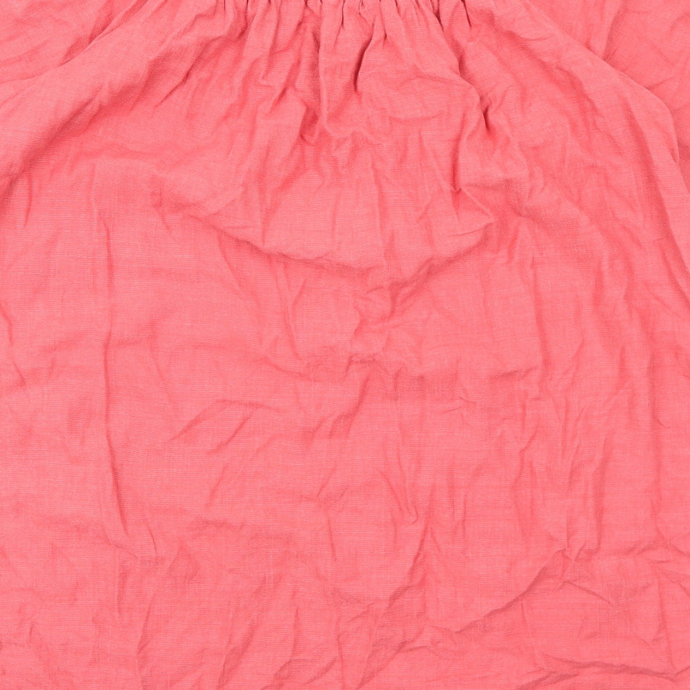 NEXT Womens Pink Linen A-Line Size 22 Round Neck Pullover