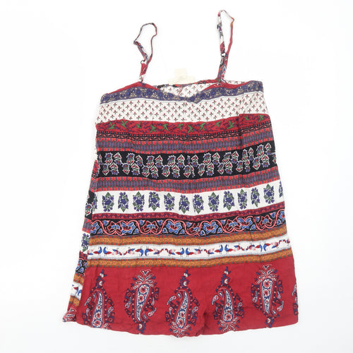 Staring at Stars Womens Red Paisley Viscose Playsuit One-Piece Size M Pullover
