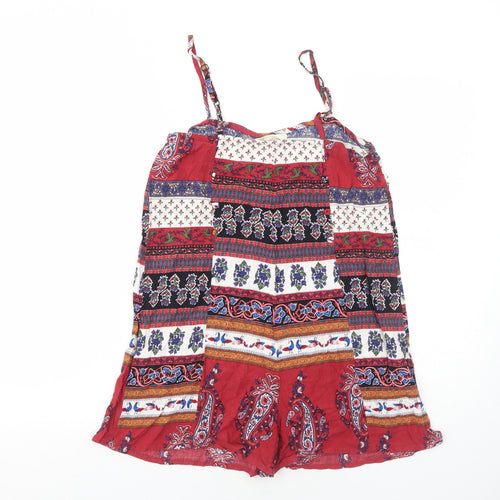 Staring at Stars Womens Red Paisley Viscose Playsuit One-Piece Size M Pullover