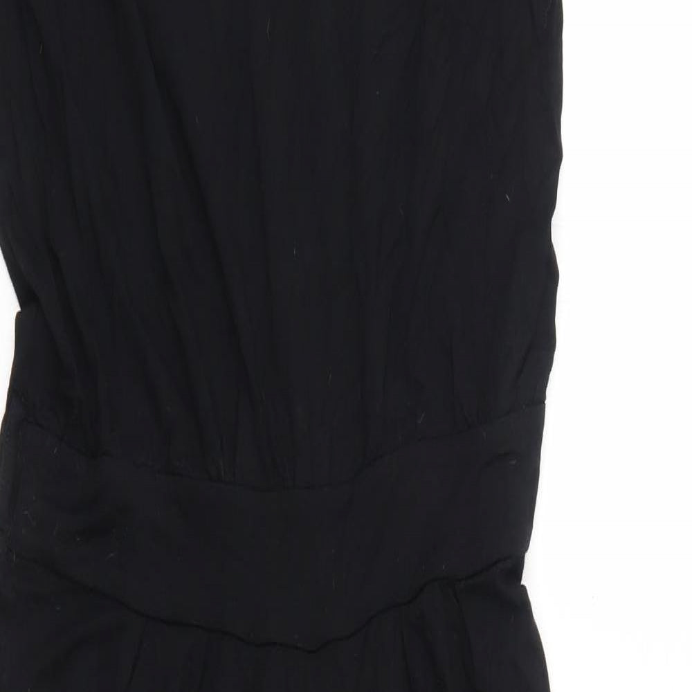Dorothy Perkins Womens Black Viscose Jumpsuit One-Piece Size 10 Button - Lace Detail
