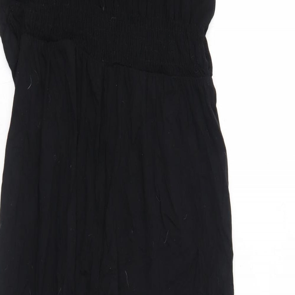 Dorothy Perkins Womens Black Viscose Jumpsuit One-Piece Size 10 Button - Lace Detail