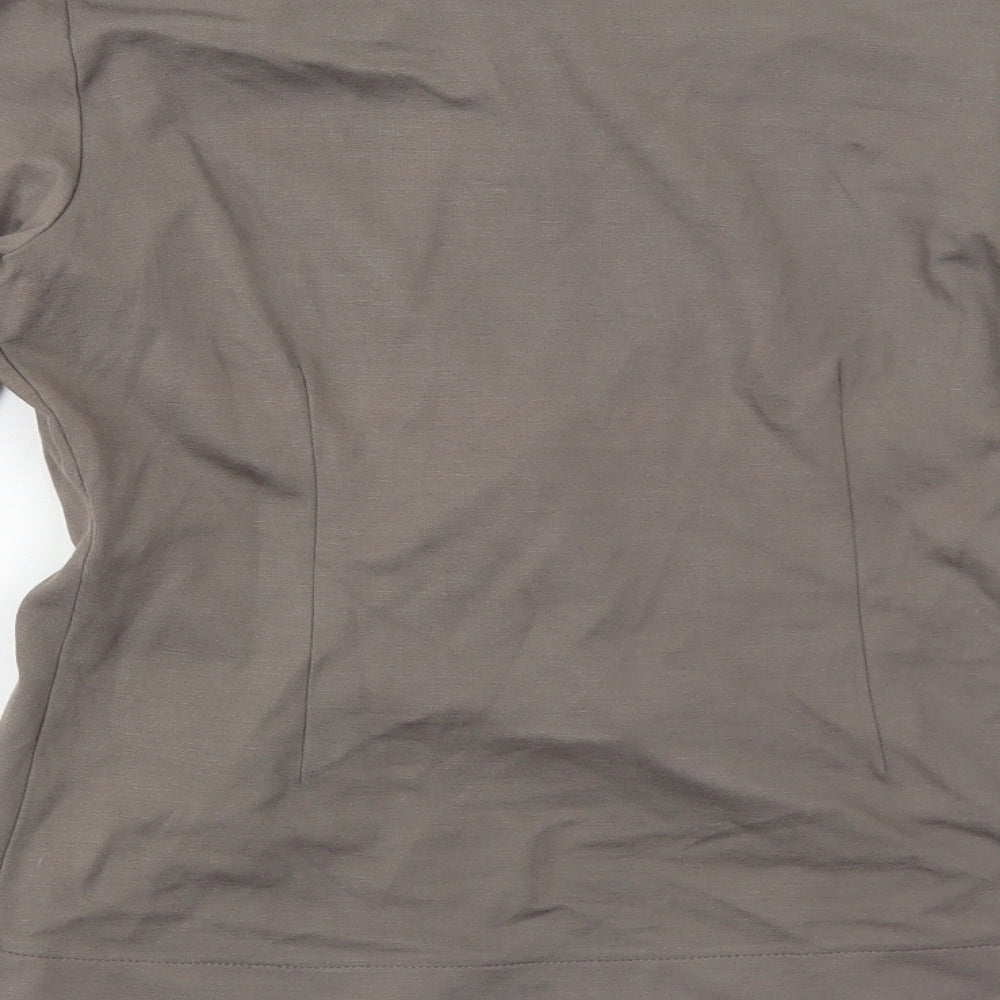 Yasemin Akat Womens Green Cotton Basic T-Shirt Size M Off the Shoulder