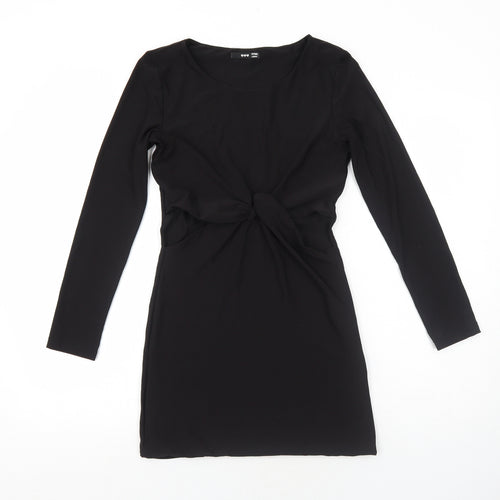TFNC Womens Black Polyester A-Line Size S Round Neck Pullover