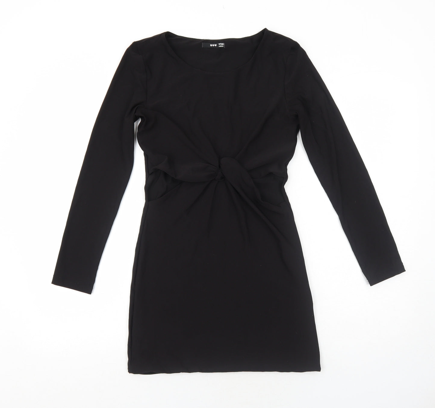TFNC Womens Black Polyester A-Line Size S Round Neck Pullover