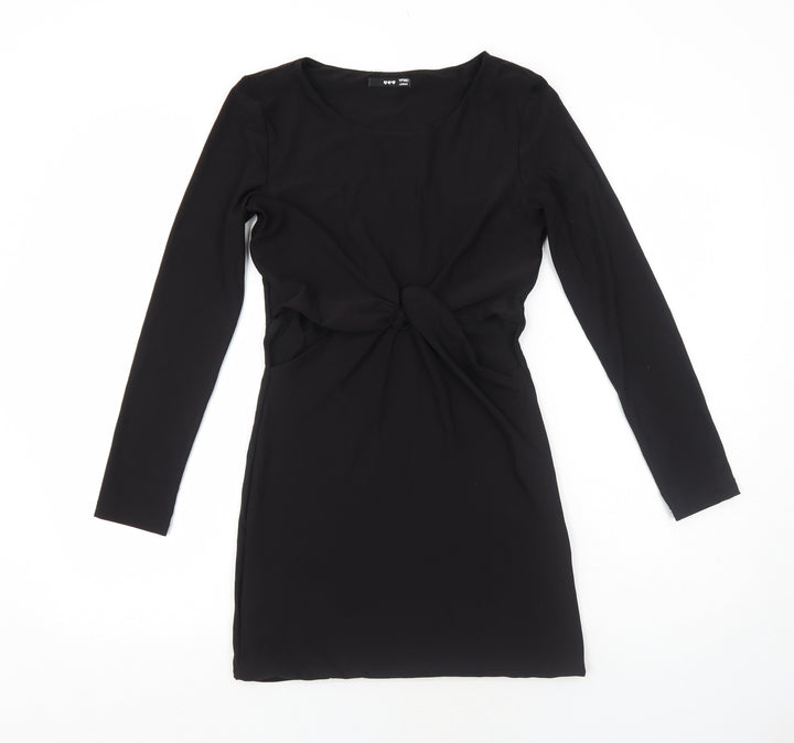 TFNC Womens Black Polyester A-Line Size S Round Neck Pullover