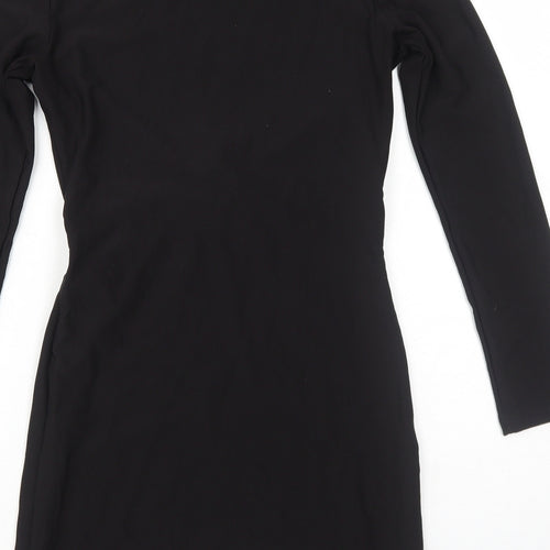 TFNC Womens Black Polyester A-Line Size S Round Neck Pullover