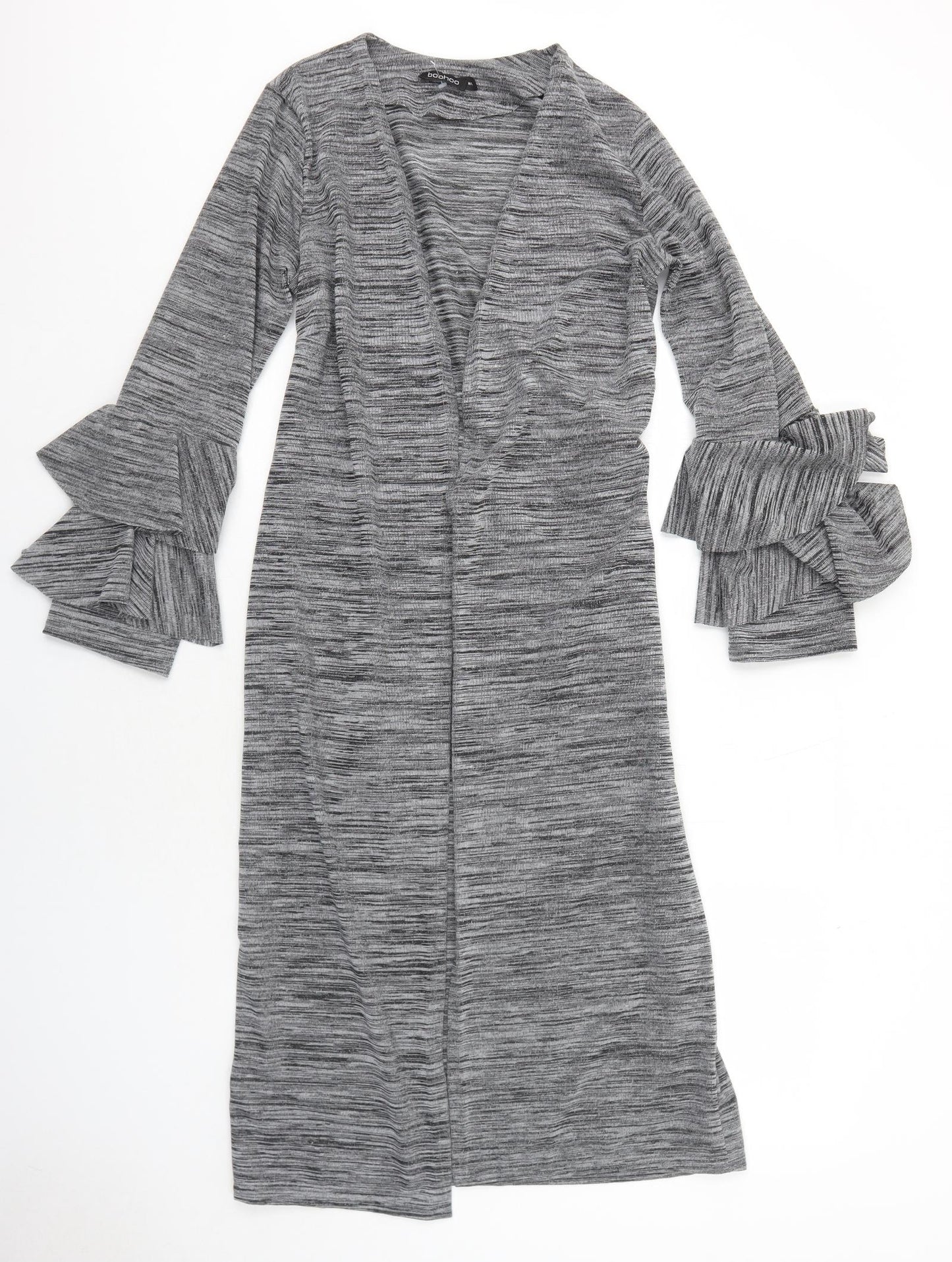 Boohoo Womens Grey V-Neck Polyester Cardigan Jumper Size M