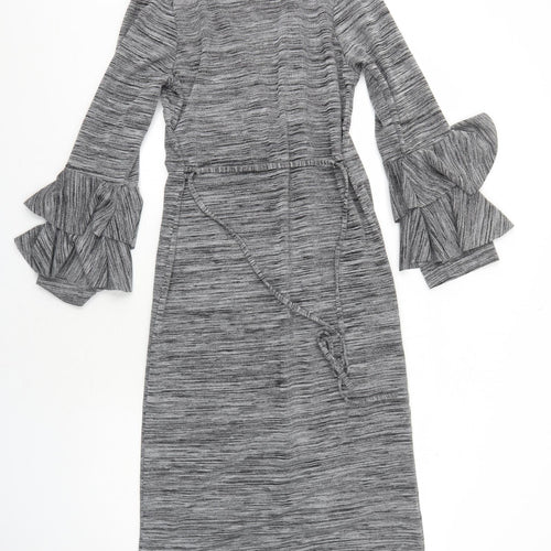 Boohoo Womens Grey V-Neck Polyester Cardigan Jumper Size M