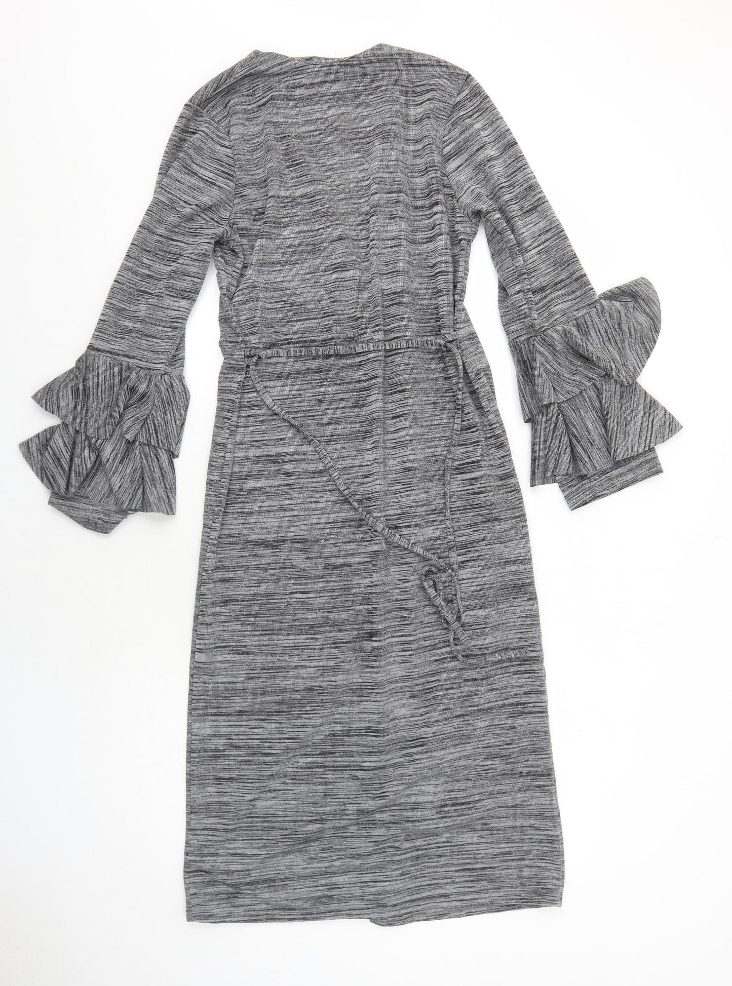 Boohoo Womens Grey V-Neck Polyester Cardigan Jumper Size M