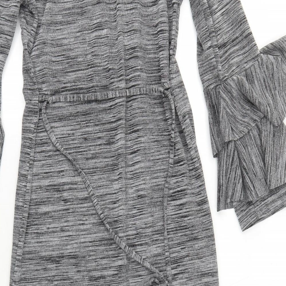Boohoo Womens Grey V-Neck Polyester Cardigan Jumper Size M
