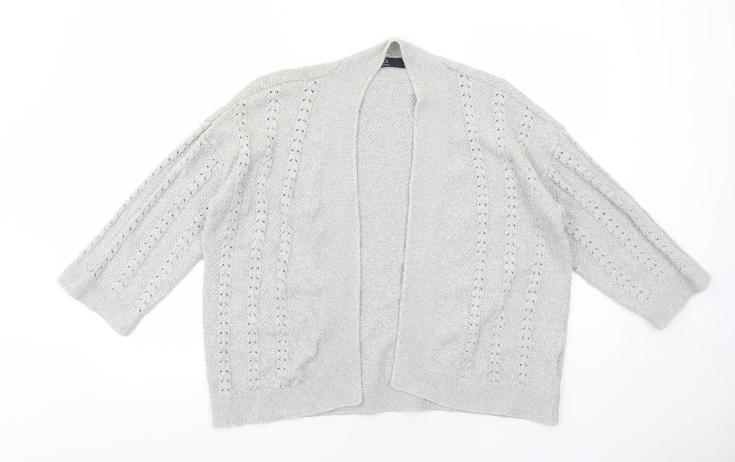 EWM Womens Grey V-Neck Cotton Cardigan Jumper Size 18