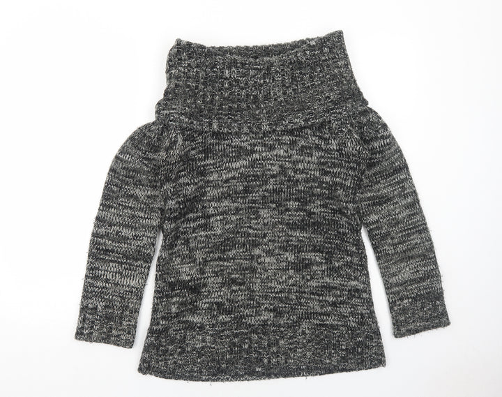 New Look Womens Grey Roll Neck Acrylic Pullover Jumper Size 12