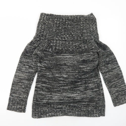 New Look Womens Grey Roll Neck Acrylic Pullover Jumper Size 12