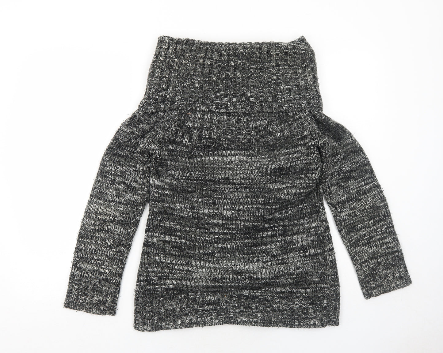 New Look Womens Grey Roll Neck Acrylic Pullover Jumper Size 12