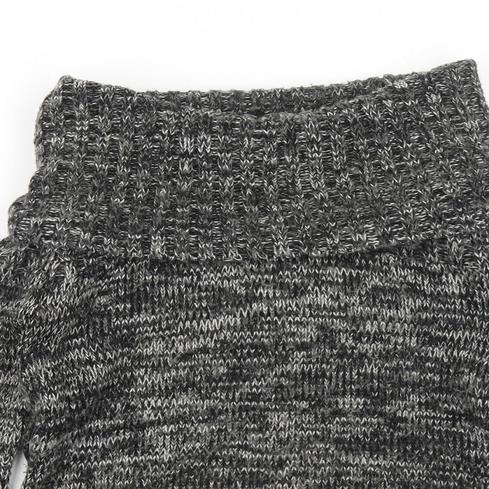 New Look Womens Grey Roll Neck Acrylic Pullover Jumper Size 12