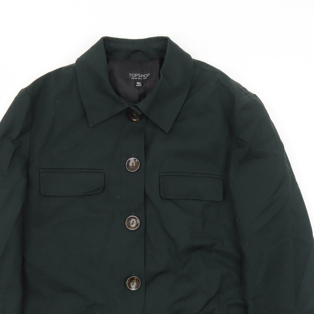 Topshop Womens Green Jacket Size 10 Button