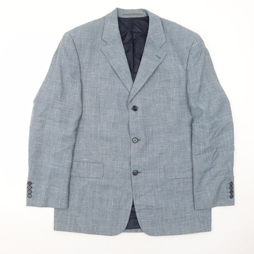 Digel Mens Blue Polyester Jacket Suit Jacket Size 40 Regular